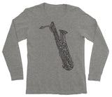Baritone Saxophone Long Sleeve Shirt in Grey Smart Gifts Company 
