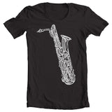 Baritone Saxophone Shirt in Black Smart Gifts Company 