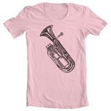 Baritone Horn T-shirt Pink Soft Feel Organic Shirt