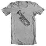 Baritone Horn T-shirt Grey Soft Feel Organic Shirt