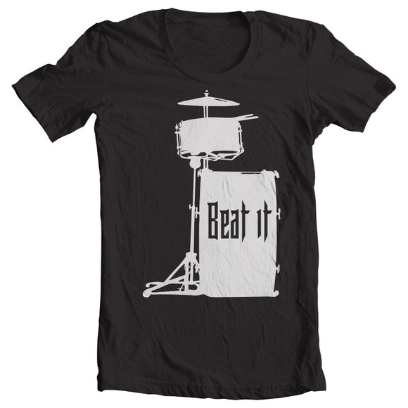 Beat it Drummer Gifts Shirt in Black Super Soft 