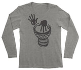 Djembe Drum Shirt Long Sleeve in Grey African Hand Drum Shirts