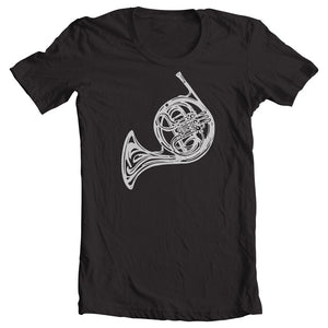 French Horn Gifts Black Long Sleeve Shirt SmartGiftsCompany.com
