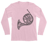 French Horn Gifts Pink Long Sleeve Shirt SmartGiftsCompany.com