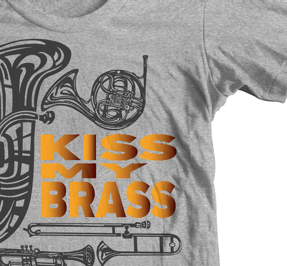 Kiss My Brass Cool Shirt Marching Band-Detail Image