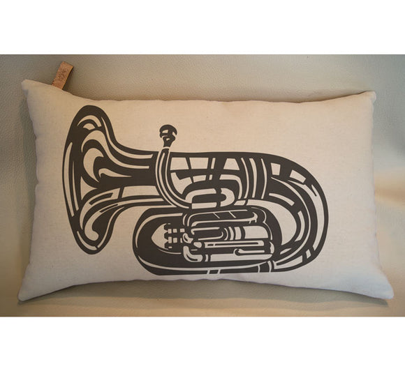 Tuba Music Instruments Pillow Music Room Decor Band Merch Band Mom Marching Band Tuba mouthpiece Brass Instrument